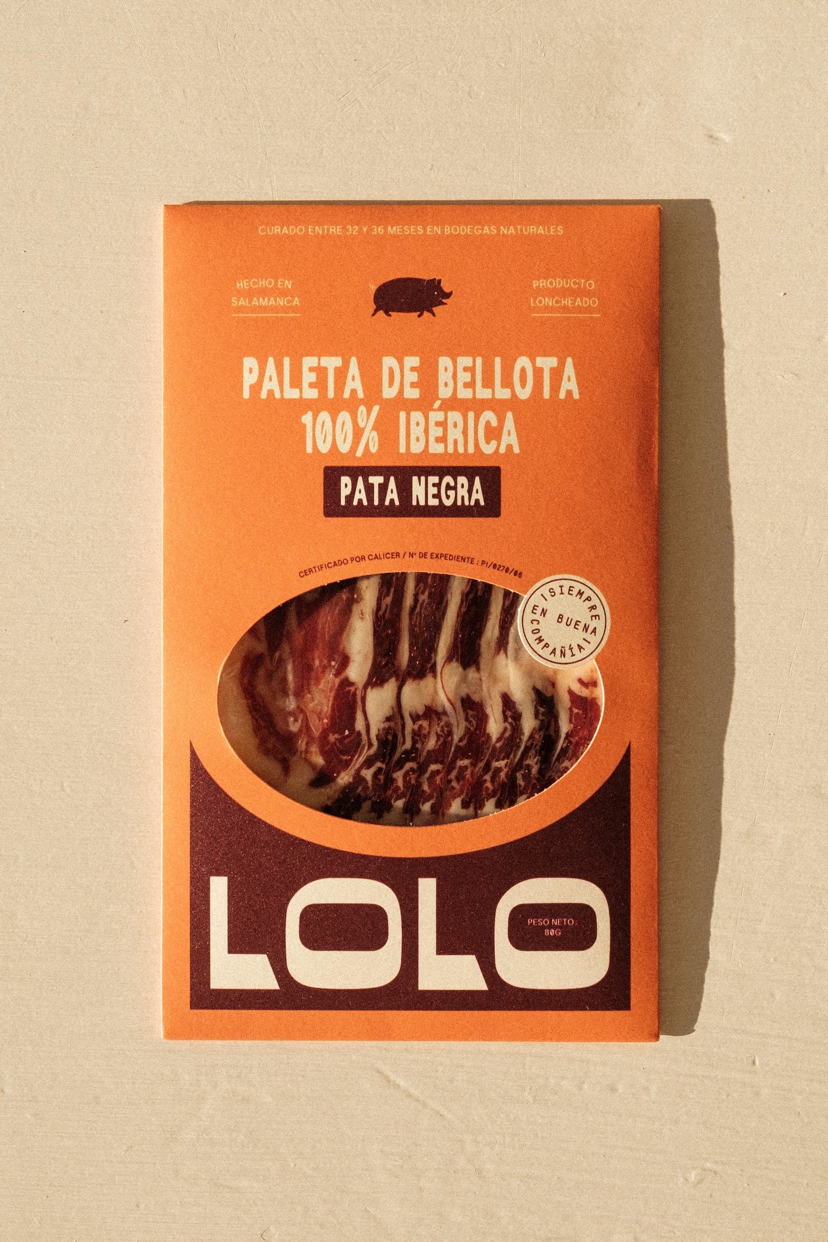 80 grammes de paleta ou épaule de bellota 100% ibérica - Pata negra de la marque LOLO.